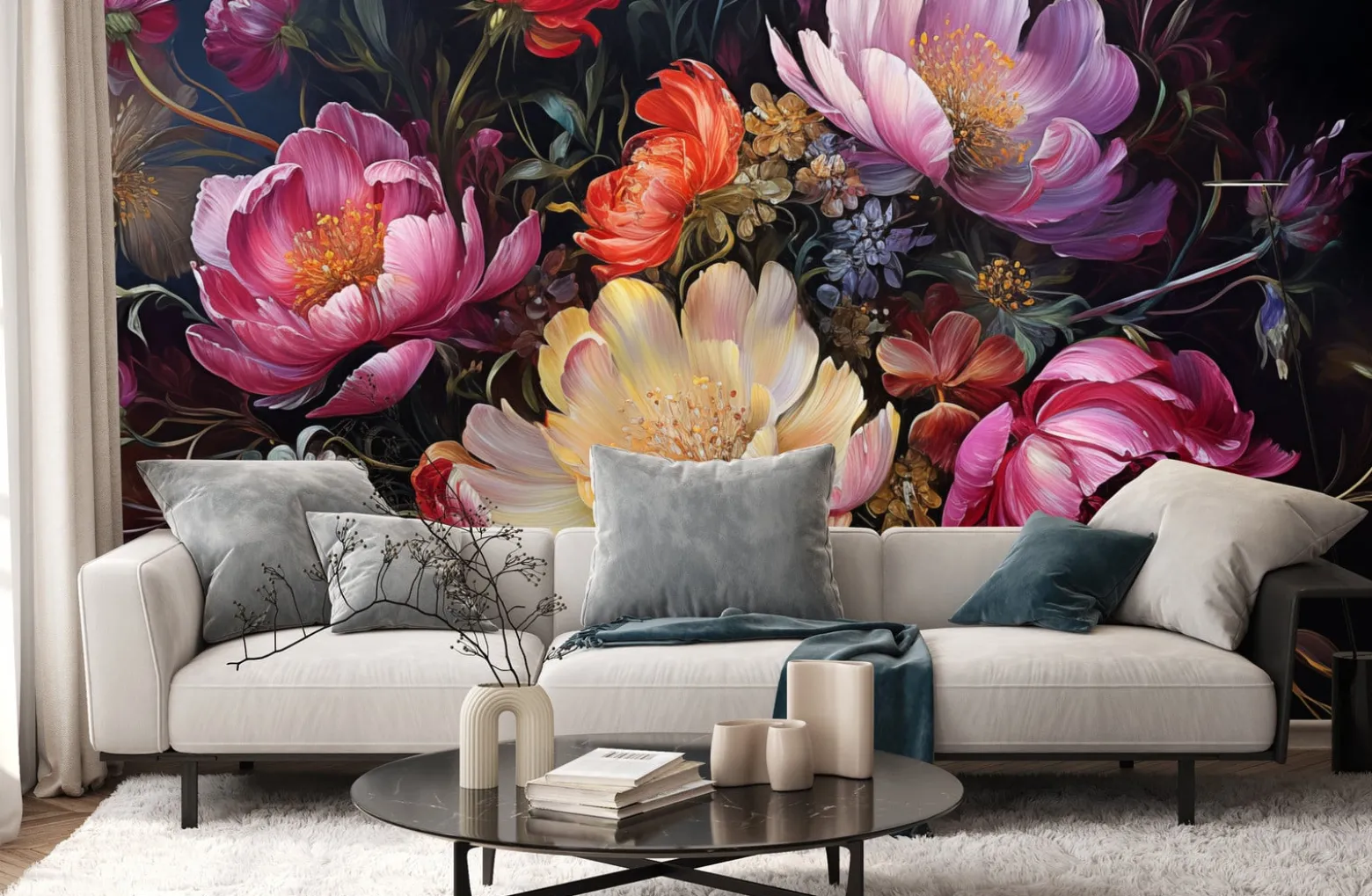 Fototapeta Abstrakcyjne Piwonie 400x280cm