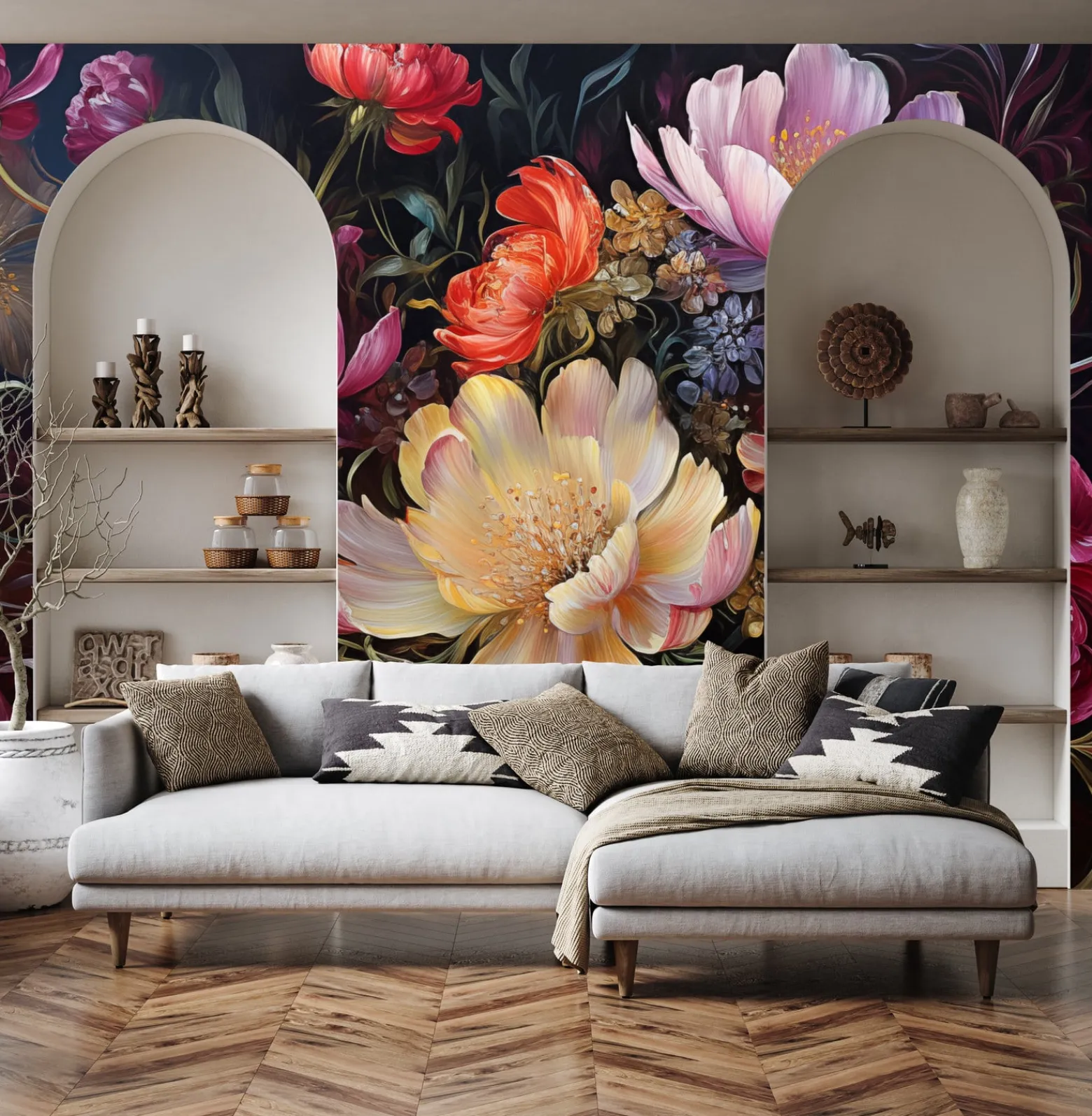 Fototapeta Abstrakcyjne Piwonie 400x280cm