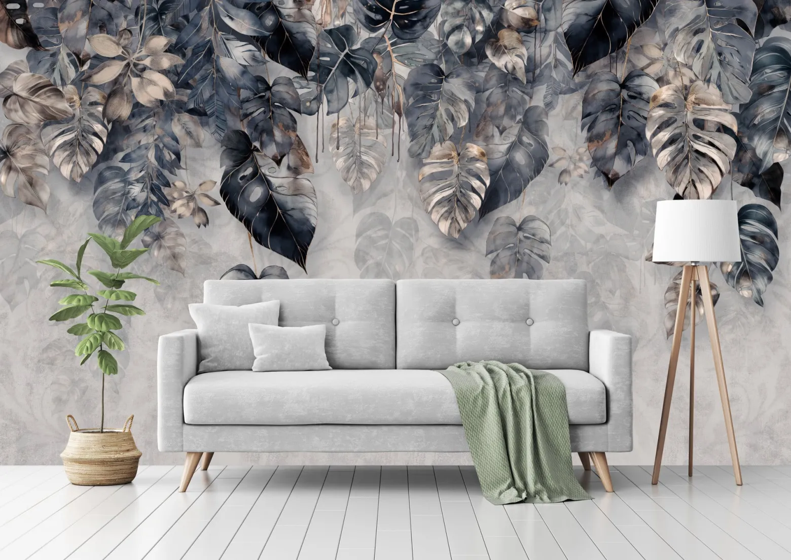 Fototapeta Abstrakcyjne Tropikalne Liście 3D 90x60cm