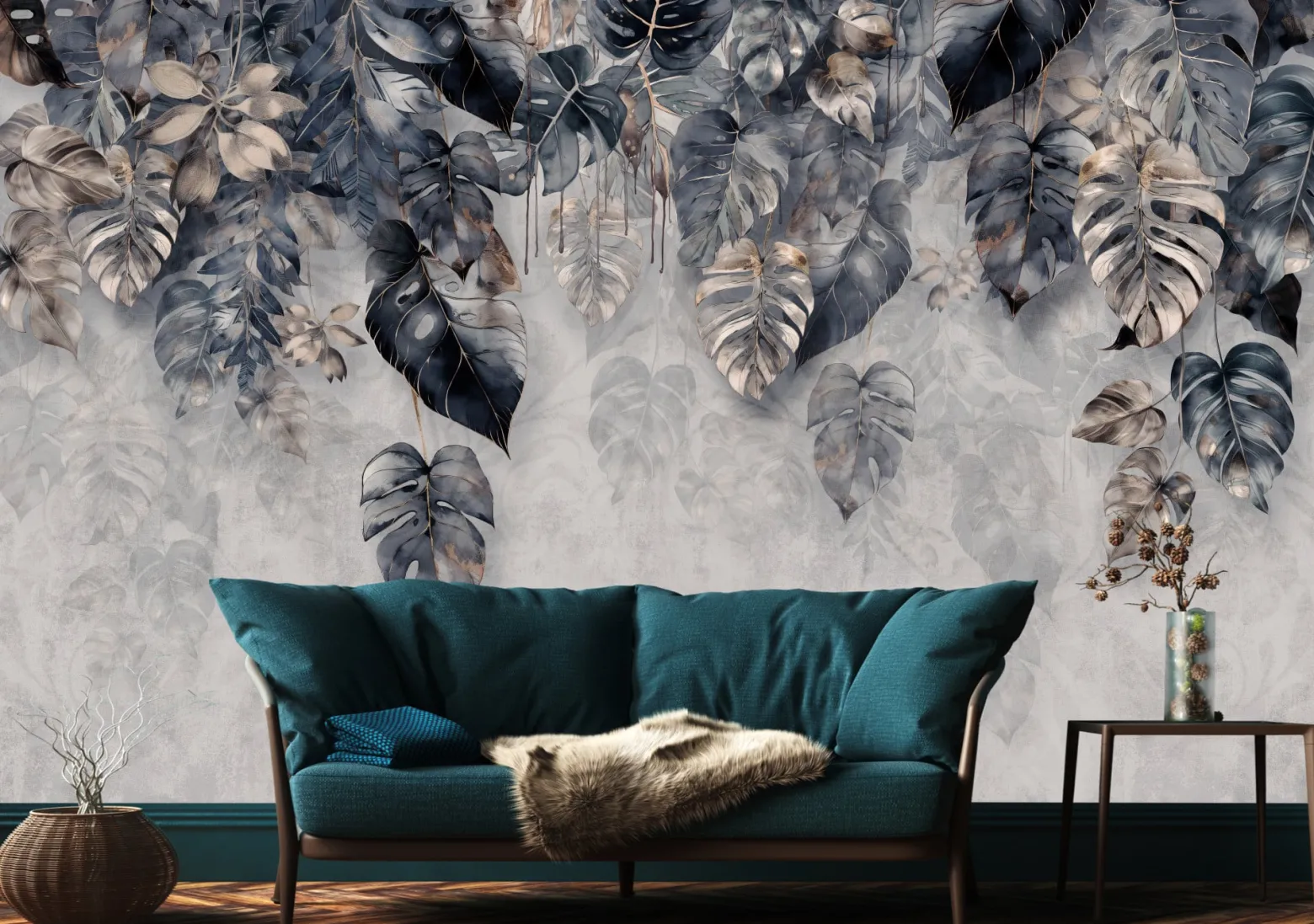 Fototapeta Abstrakcyjne Tropikalne Liście 3D 90x60cm