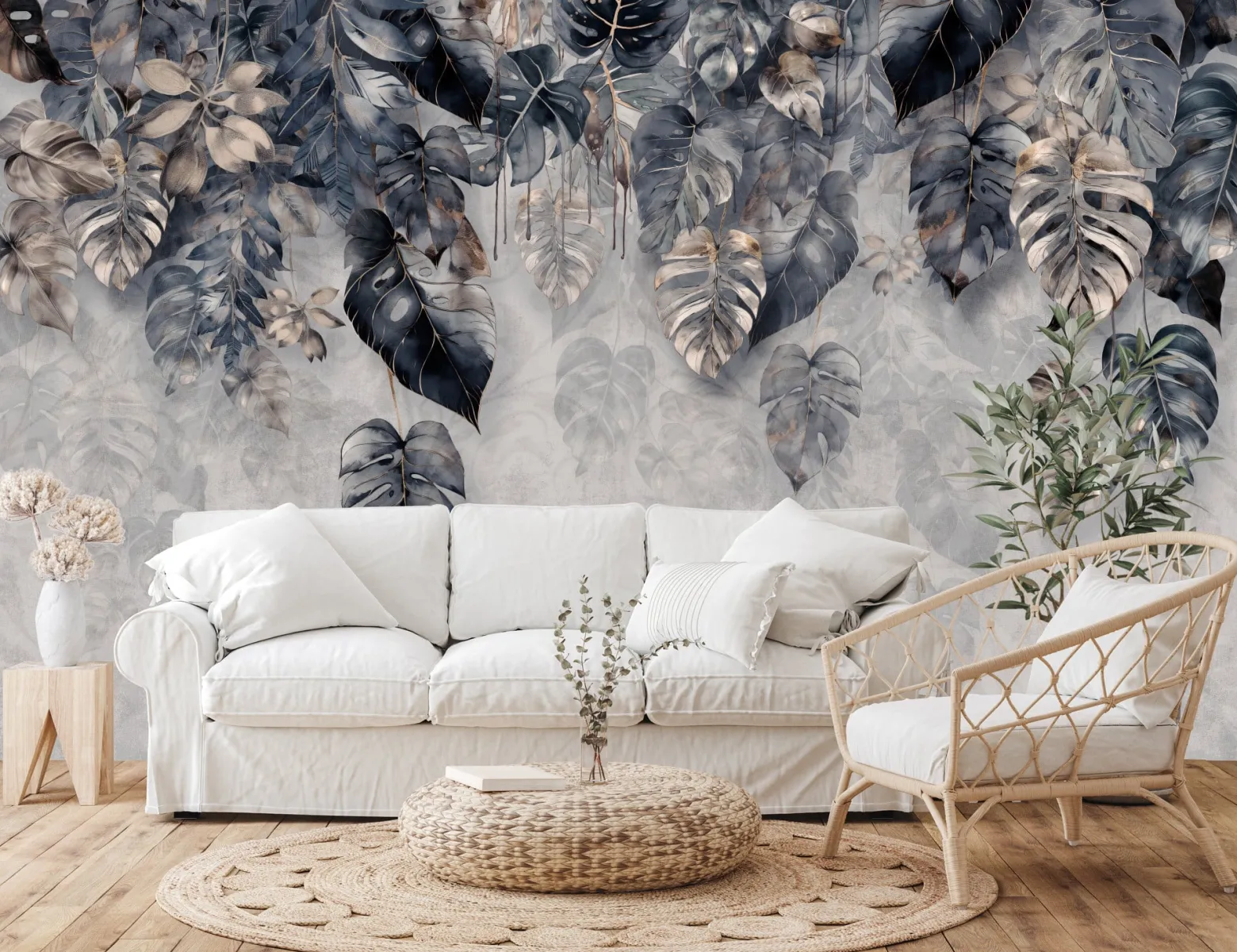 Fototapeta Abstrakcyjne Tropikalne Liście 3D 90x60cm