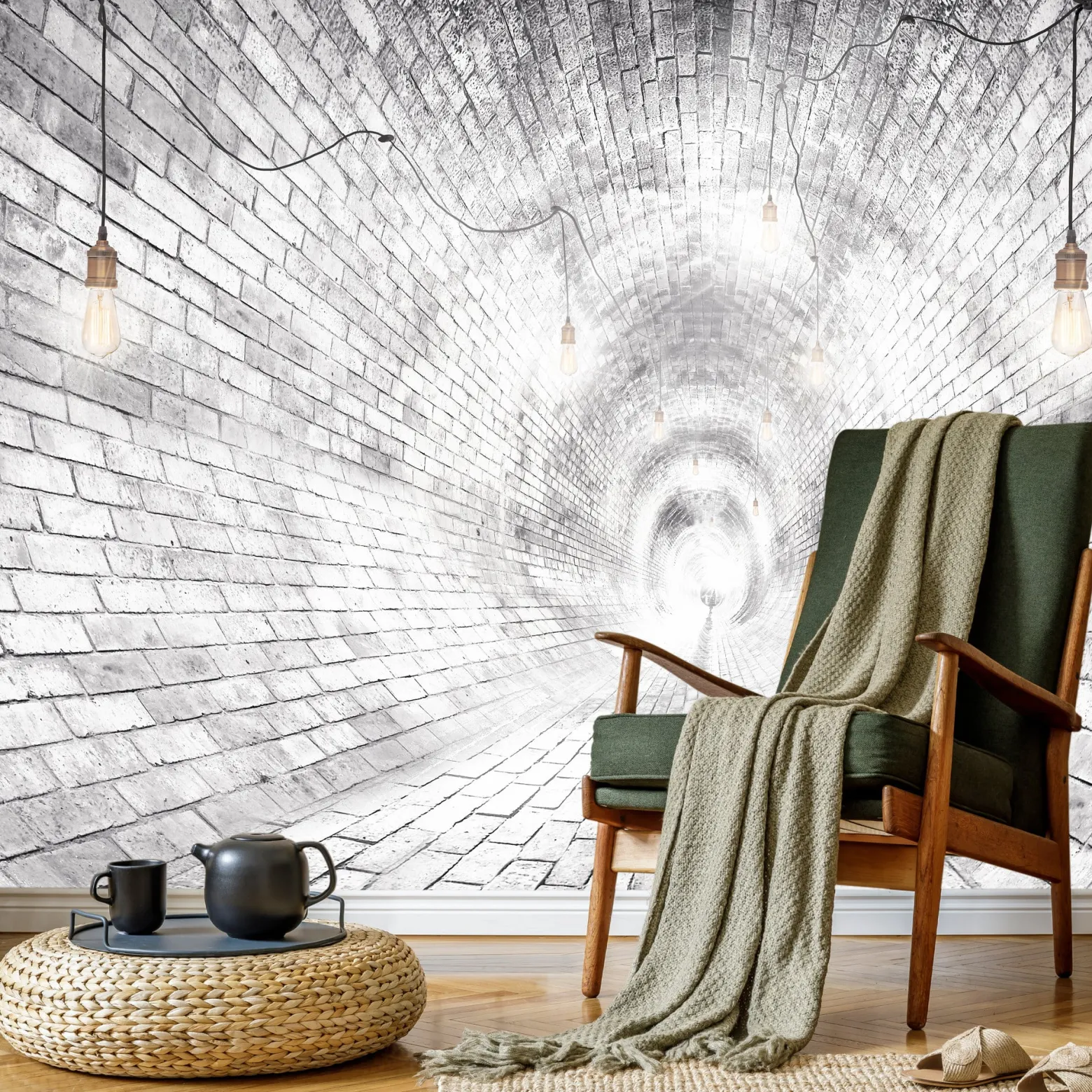 Fototapeta Abstrakcyjny Ceglany Tunel 3D 90x60cm