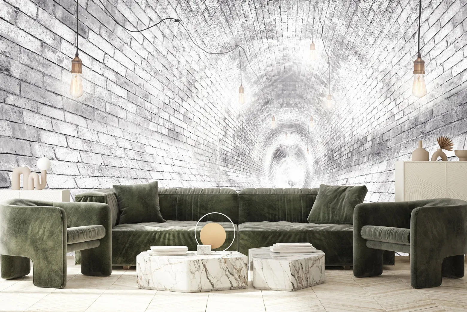 Fototapeta Abstrakcyjny Ceglany Tunel 3D 90x60cm
