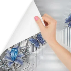 Fototapeta Abstrakcyjny tunel z kwiatami 3D 90x60cm