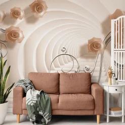 Fototapeta Abstrakcyjny tunel z różami 3D 90x60cm