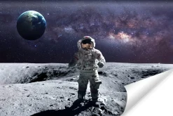 Fototapeta Astronauta na księżycu 90x60cm