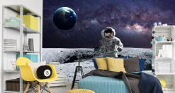 Fototapeta Astronauta na księżycu 90x60cm