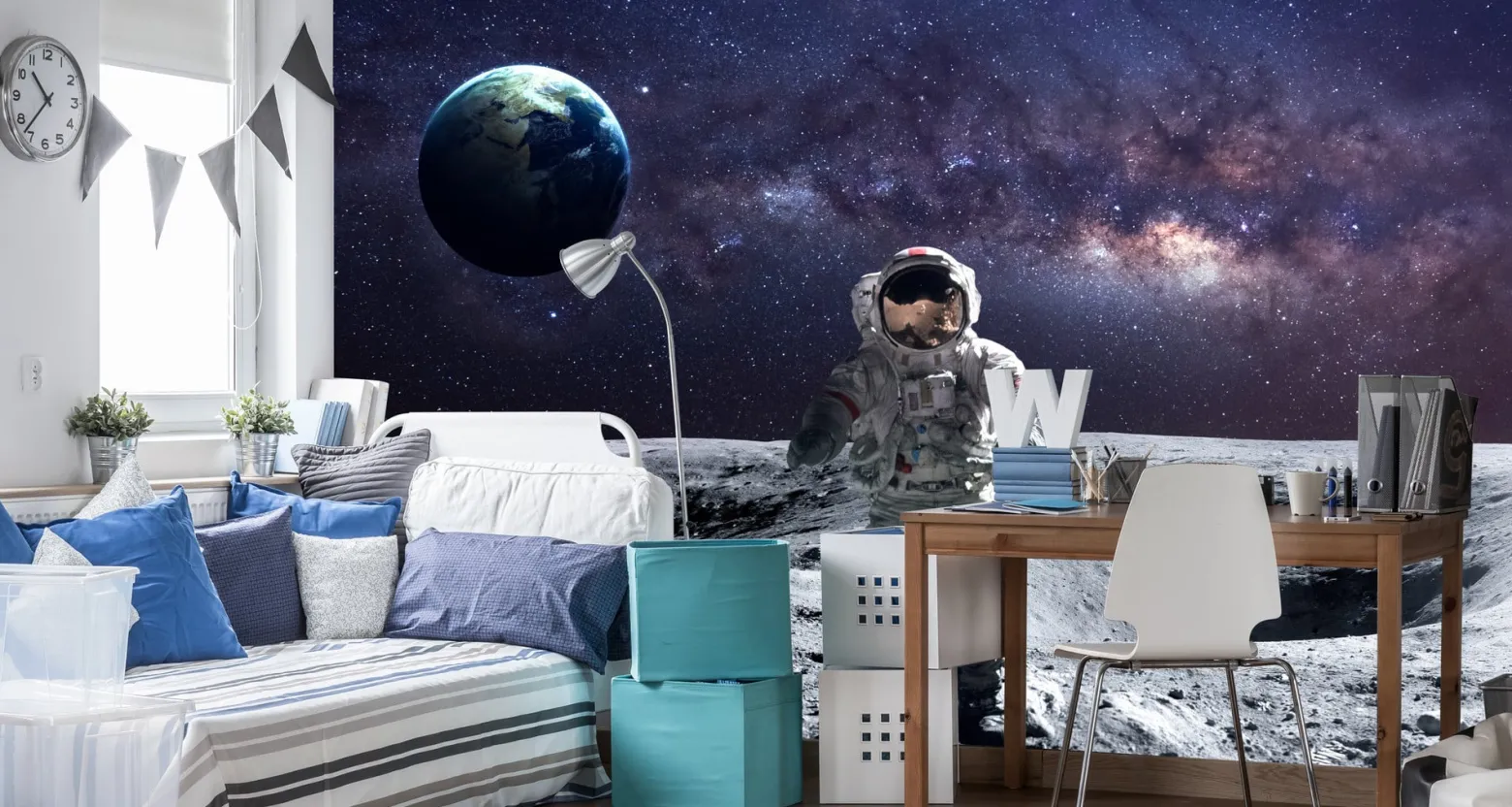Fototapeta Astronauta na księżycu 90x60cm