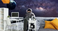 Fototapeta Astronauta na księżycu 90x60cm