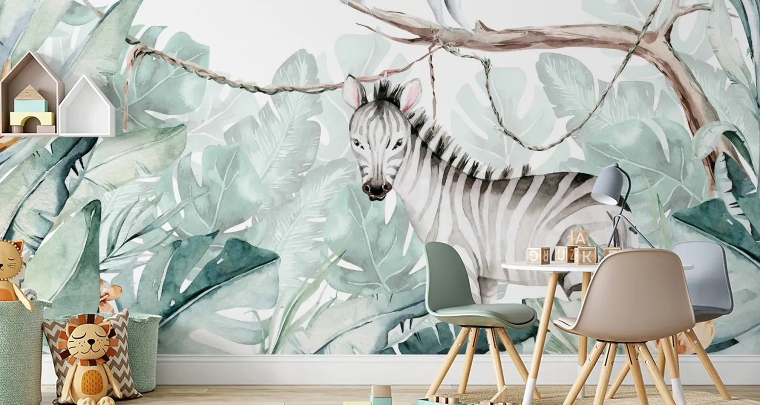 Fototapeta Ścienna DŻUNGLA Zebra Liście 90x60cm