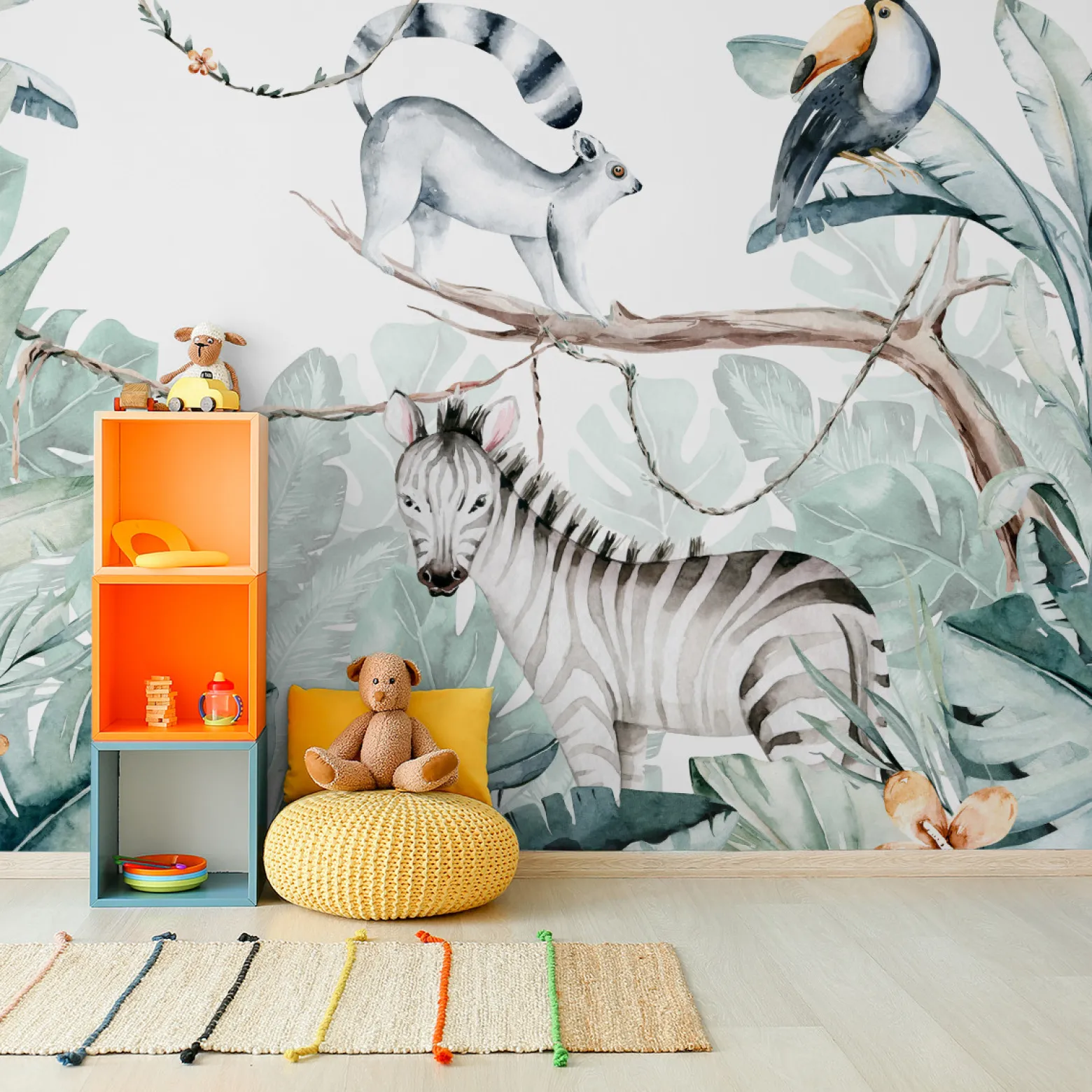 Fototapeta Ścienna DŻUNGLA Zebra Liście 90x60cm