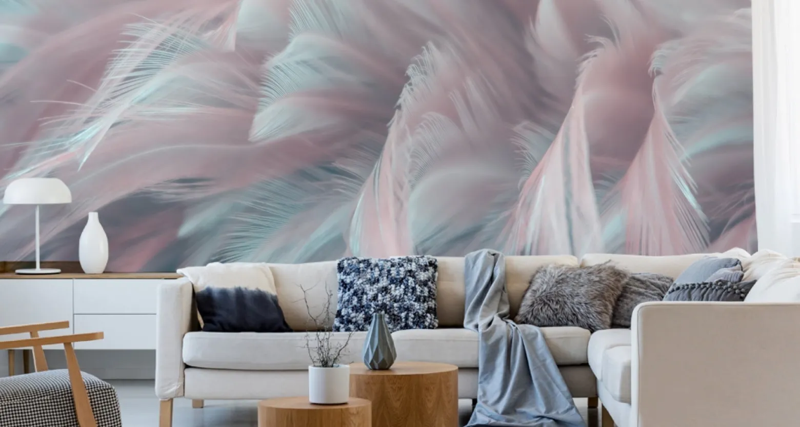 Fototapeta Ścienna Kolorowe PIÓRA 3D 90x60cm