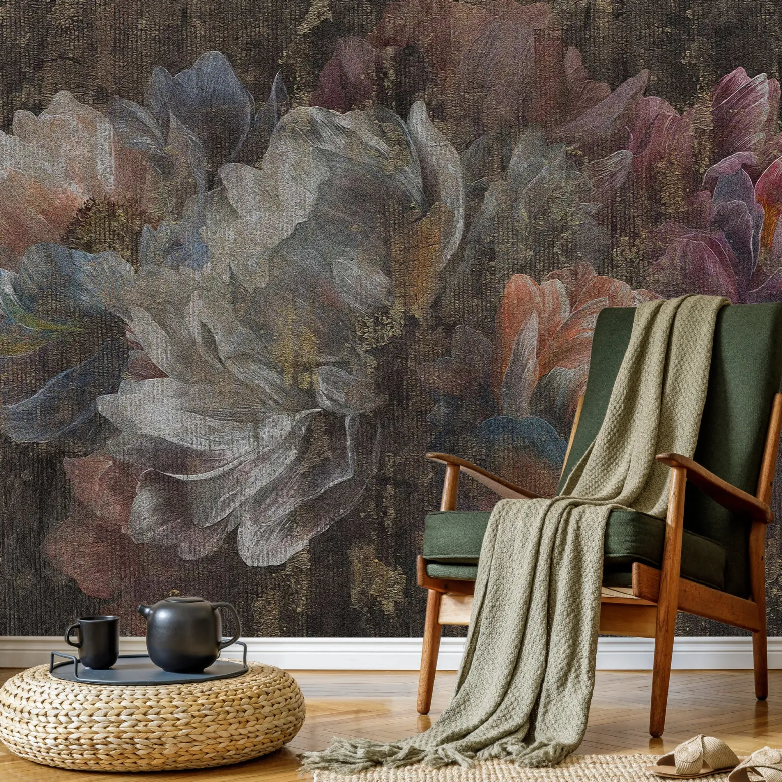 Fototapeta Ścienna Malowane Abstrakcyjne Piwonie 90x60cm