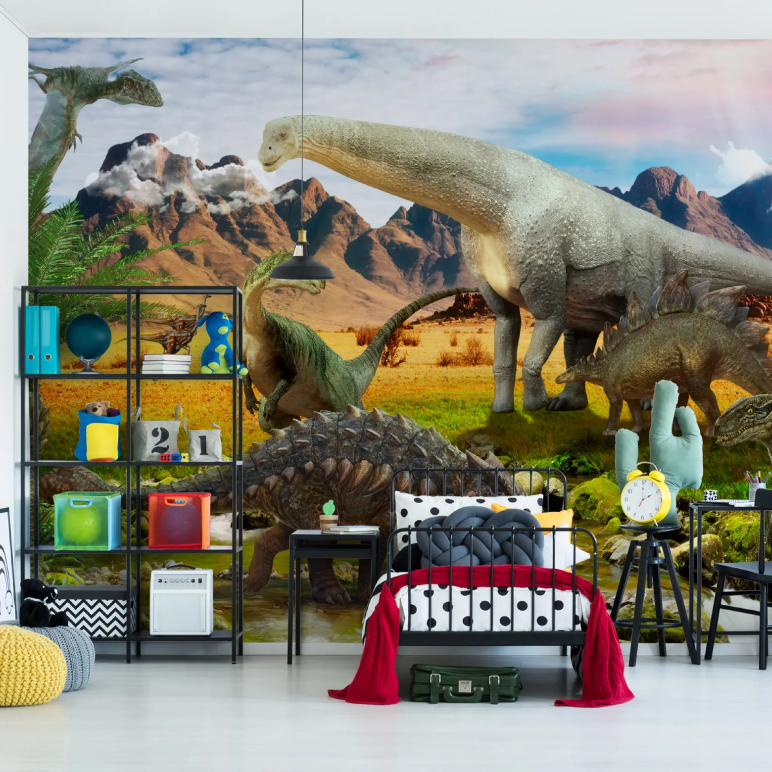 Fototapeta Dla Dzieci Dinozaury Krajobraz 3D 90x60cm
