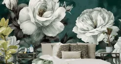 Fototapeta Do Salonu Akwarelowe Białe Peonie 90x60cm