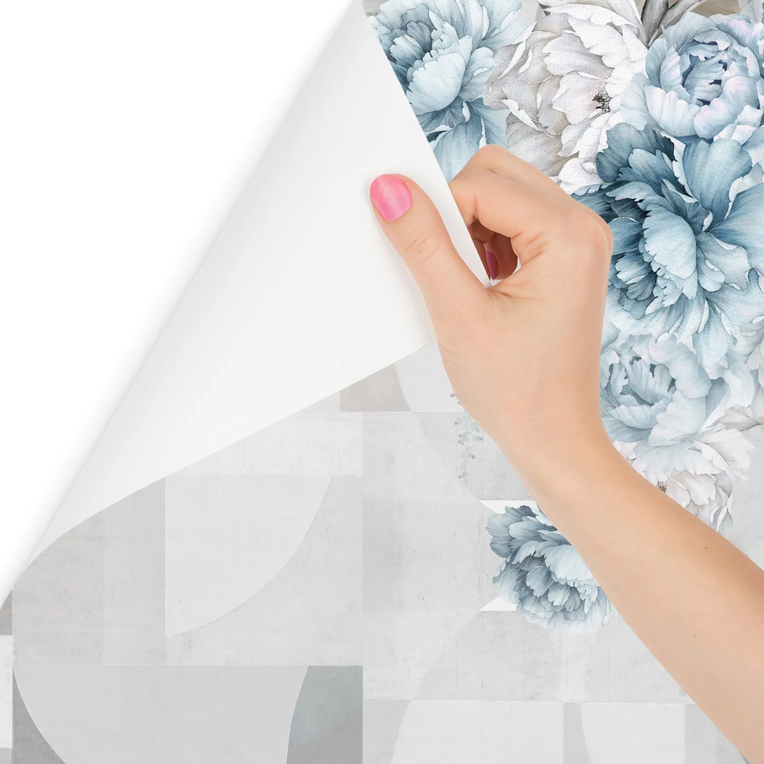 Fototapeta Do Salonu Peonie Wzór Geometryczny 90x60cm