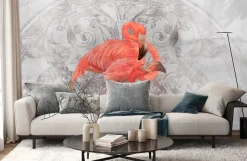 Fototapeta Do Sypialni Flamingi Na Betonie Mural 90x60cm