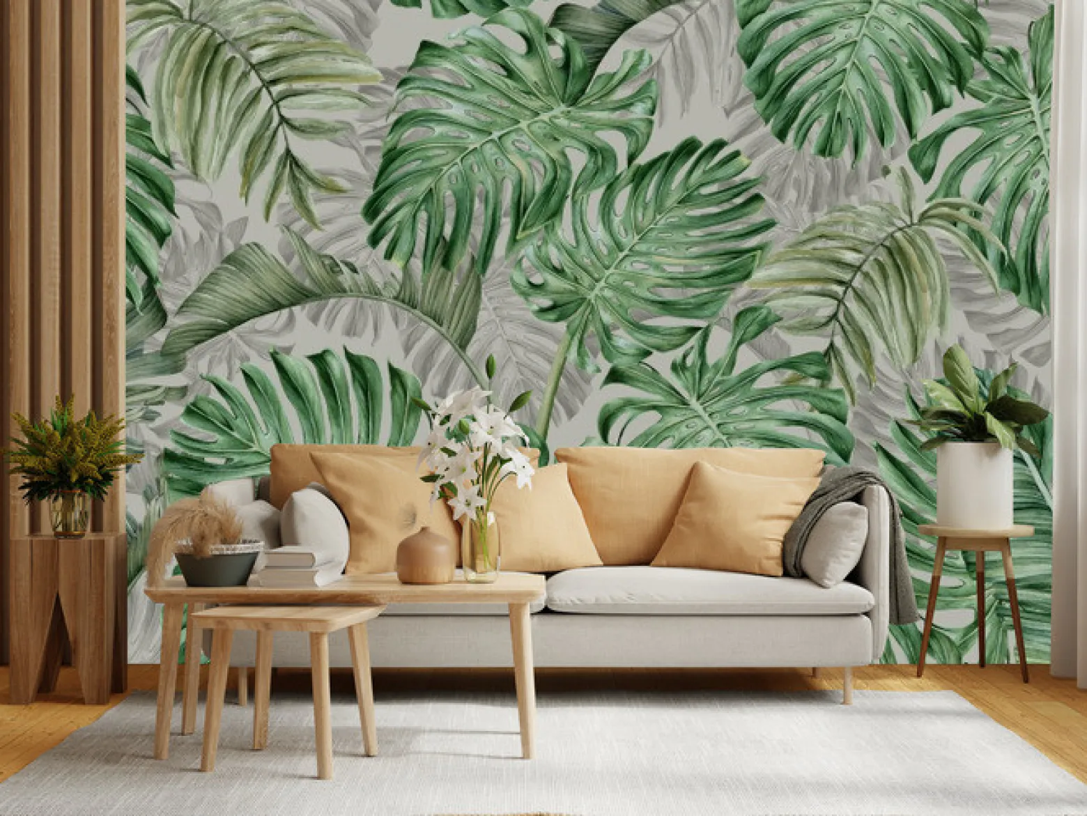 Fototapeta Do Sypialni Liście MONSTERA 3D 90x60cm