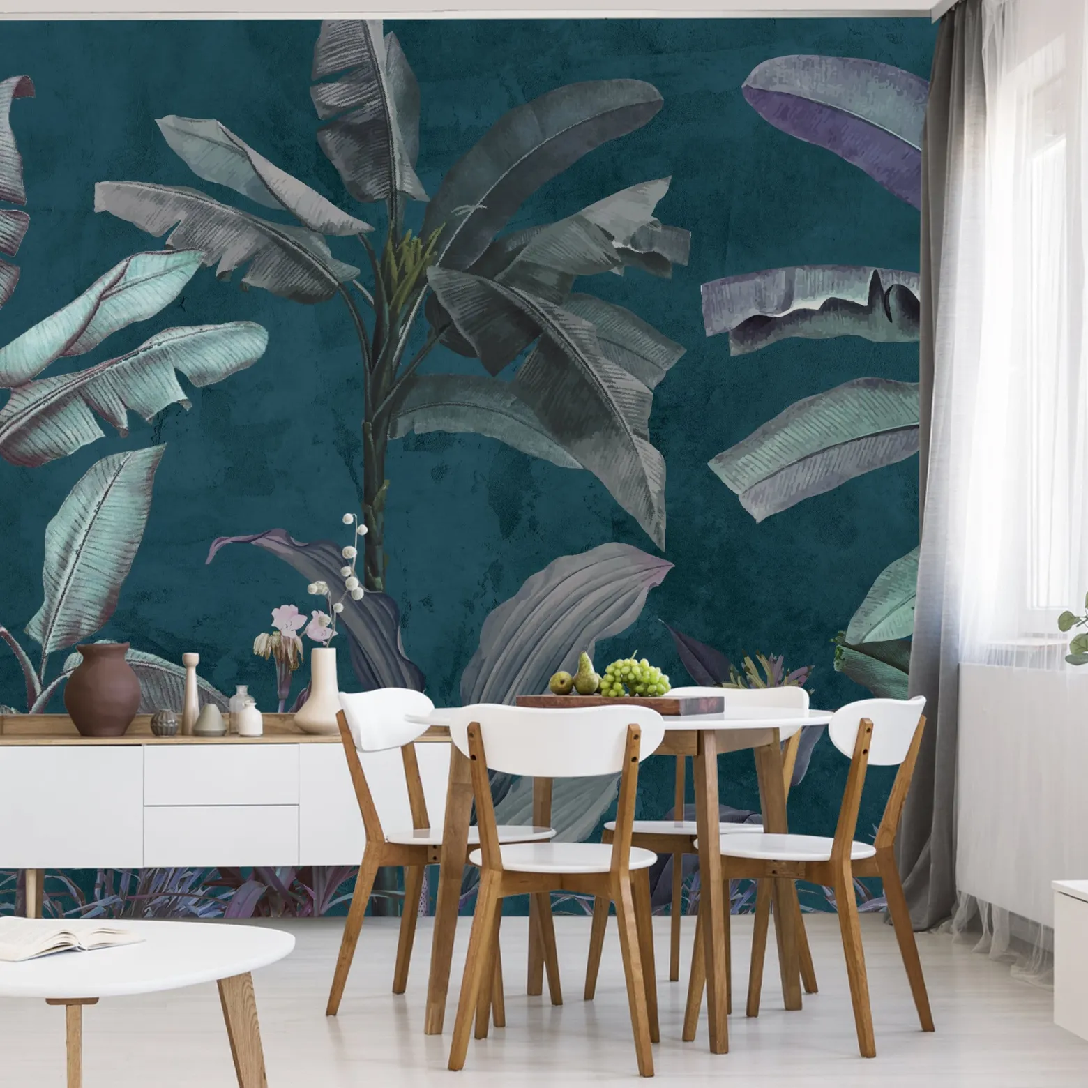 Fototapeta Drzewa Bananowe Na Ciemnym Tle 90x60cm