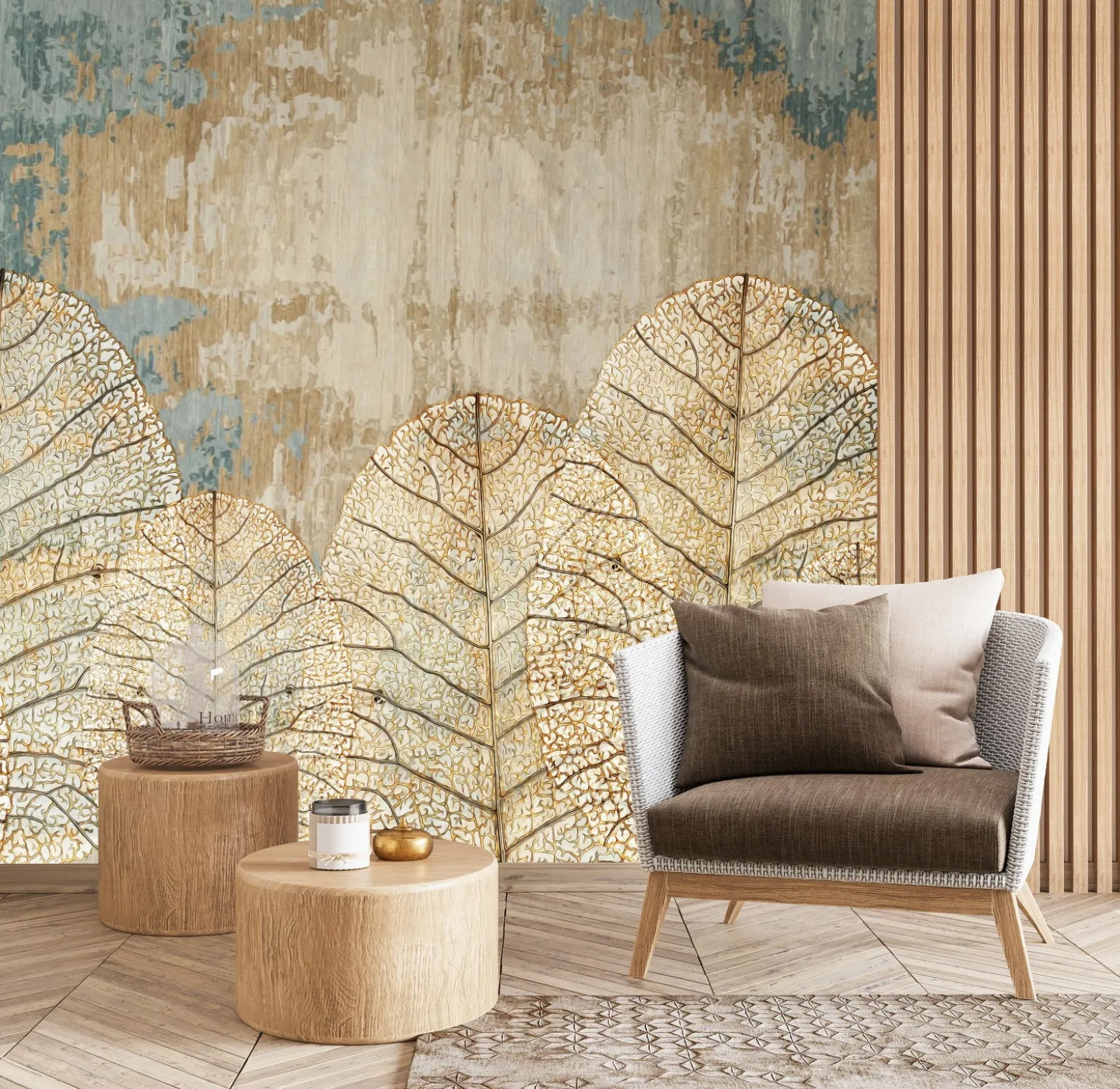 Fototapeta Duże Abstrakcyjne Liście Vintage 90x60cm