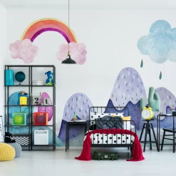 Fototapeta Dziecięca Malowane GÓRY W Stylu Boho 90x60cm