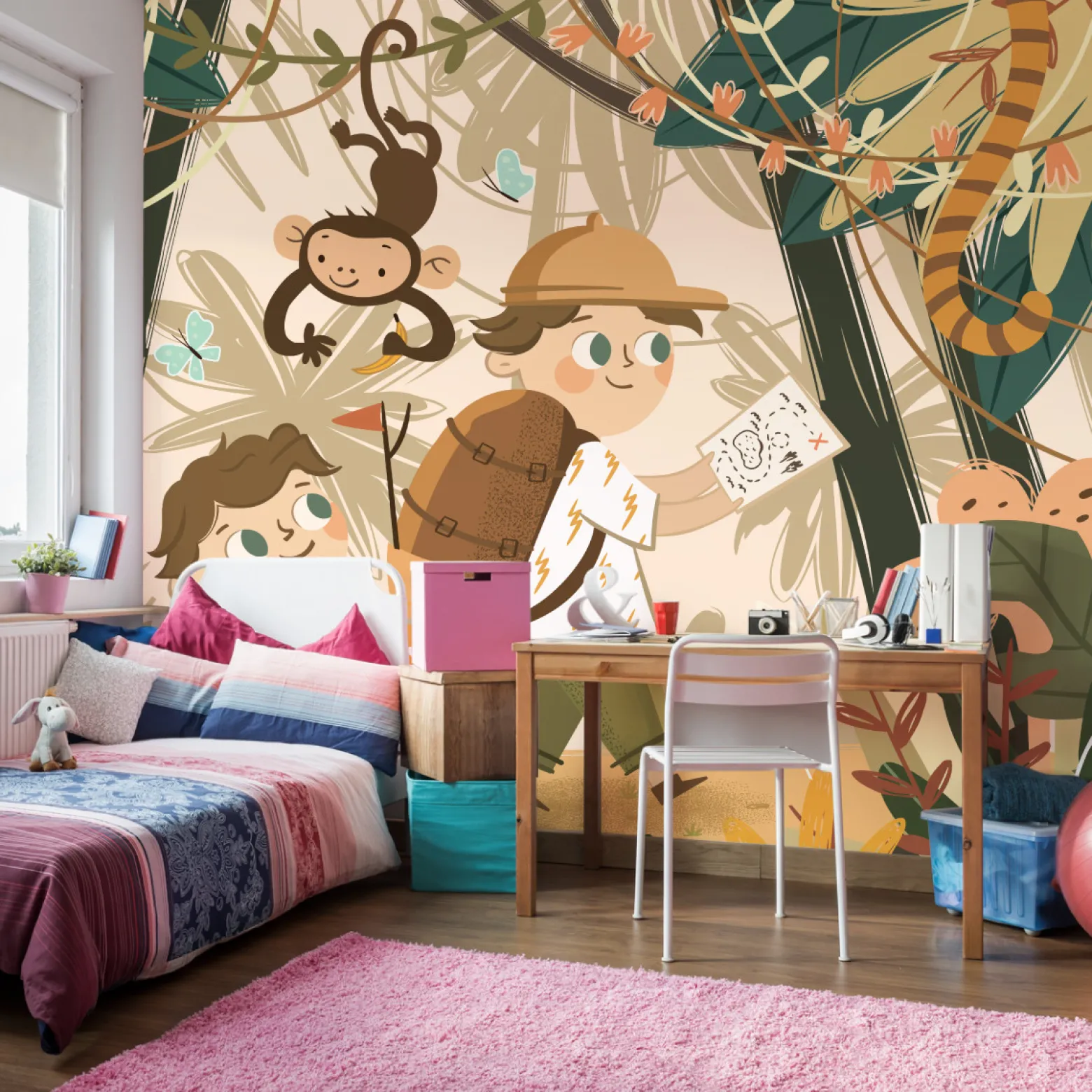 Fototapeta Dziecięca SAFARI Dżungla Styl Boho 90x60cm
