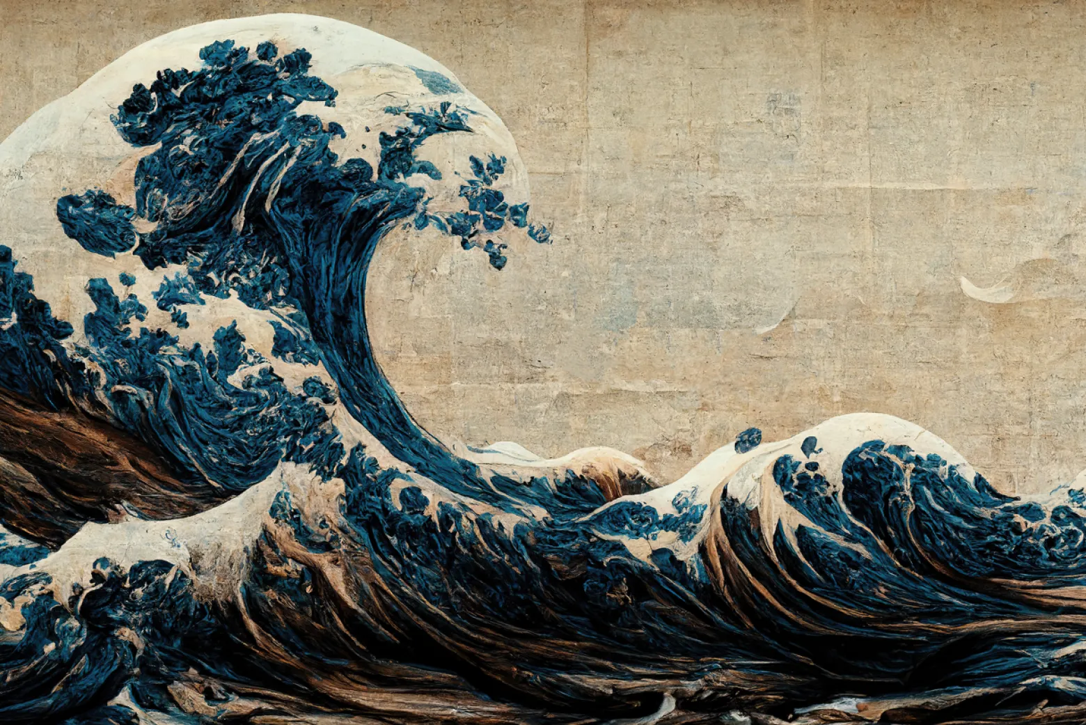 Fototapeta FALE Ocean Japoński Styl Vintage 90x60cm