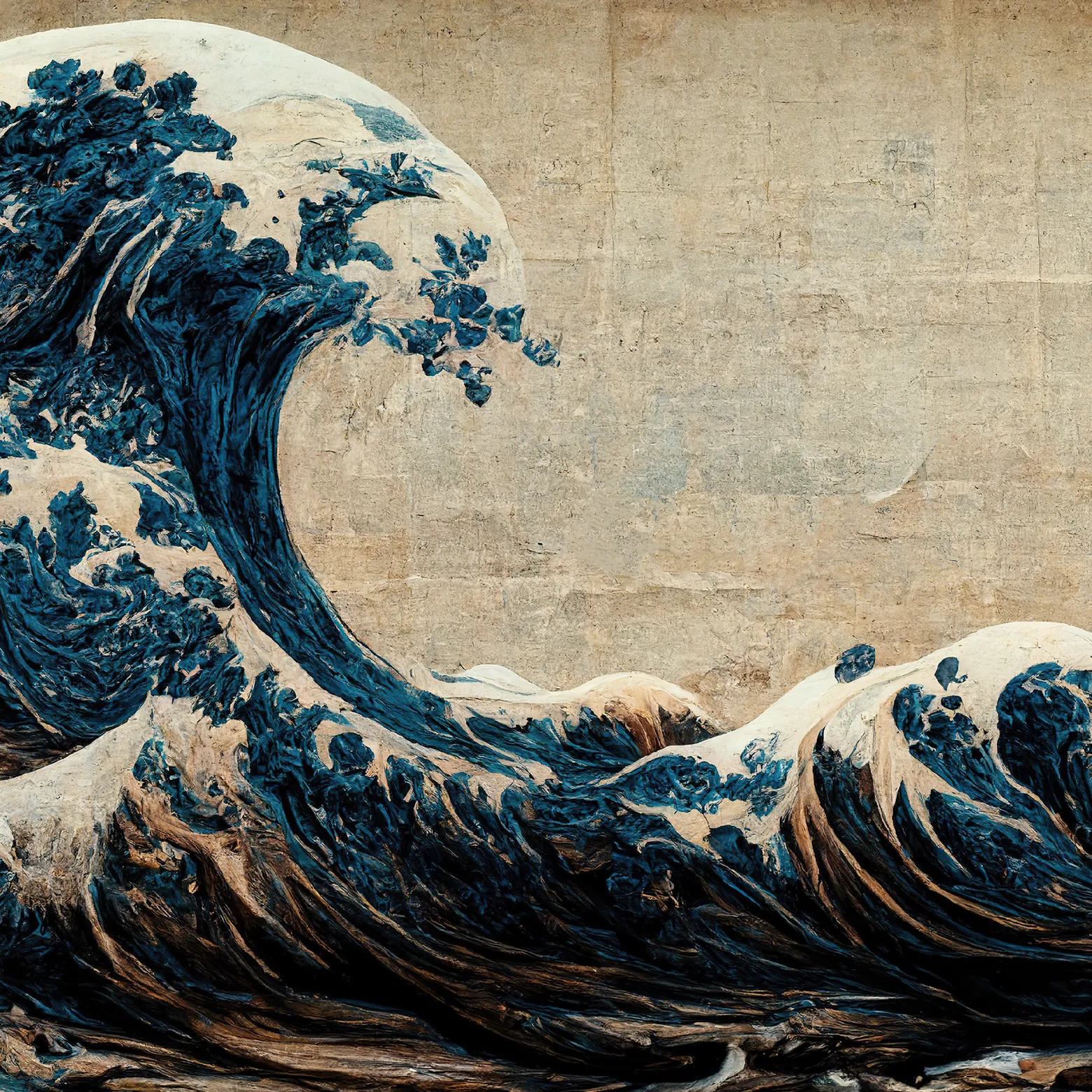 Fototapeta FALE Ocean Japoński Styl Vintage 90x60cm