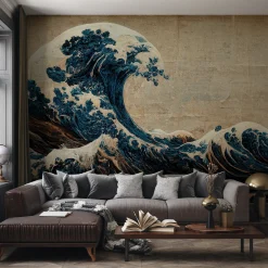 Fototapeta FALE Ocean Japoński Styl Vintage 90x60cm