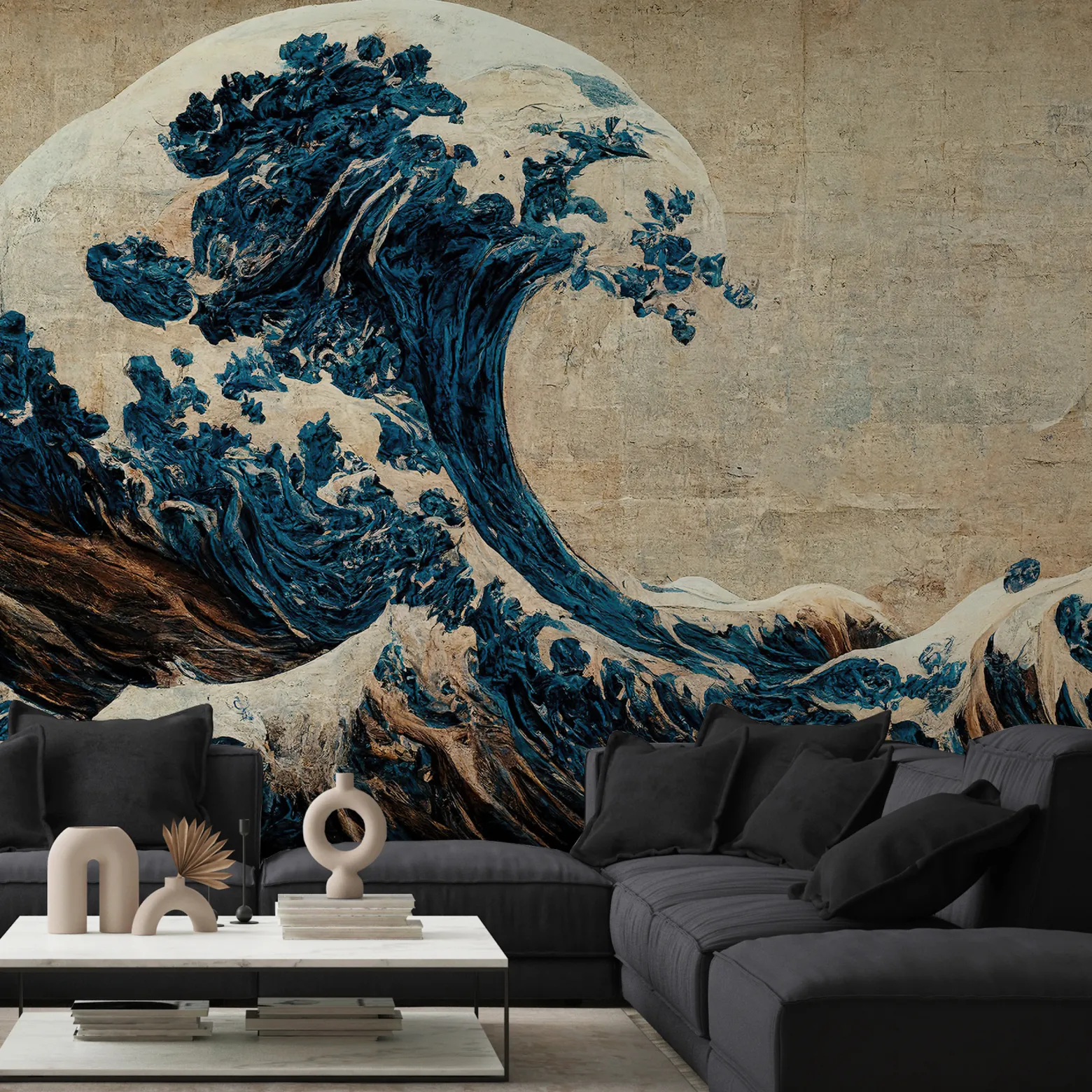 Fototapeta FALE Ocean Japoński Styl Vintage 90x60cm
