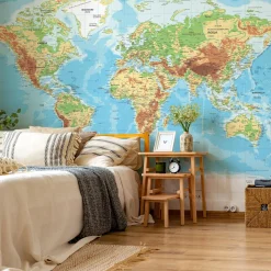 Fototapeta Fizyczna Mapa Świata 90x60cm