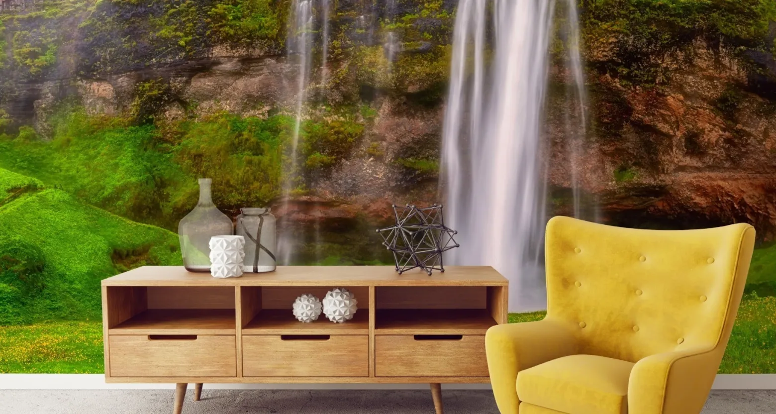 Fototapeta Klif WODOSPAD Natura Pejzaż 3D 90x60cm