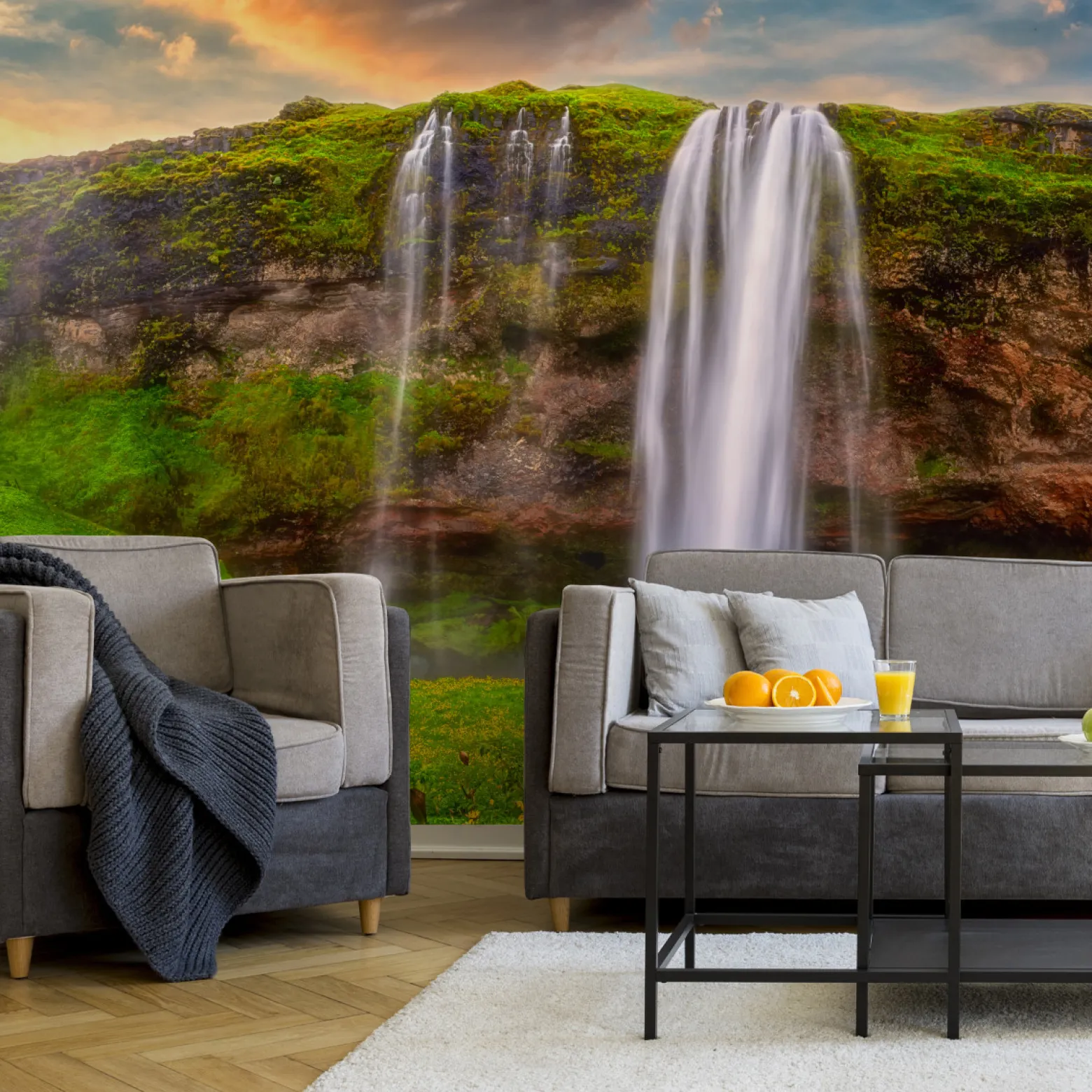 Fototapeta Klif WODOSPAD Natura Pejzaż 3D 90x60cm