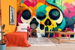 Fototapeta Kolorowe Graffiti z Czaszkami 90x60cm