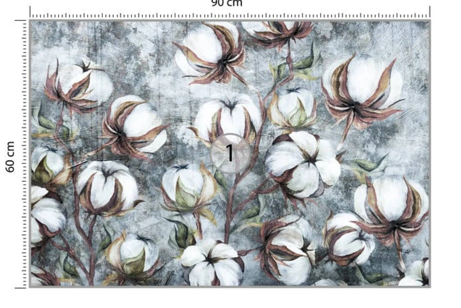 Fototapeta Kulki Bawełny Na Betonie 90x60cm
