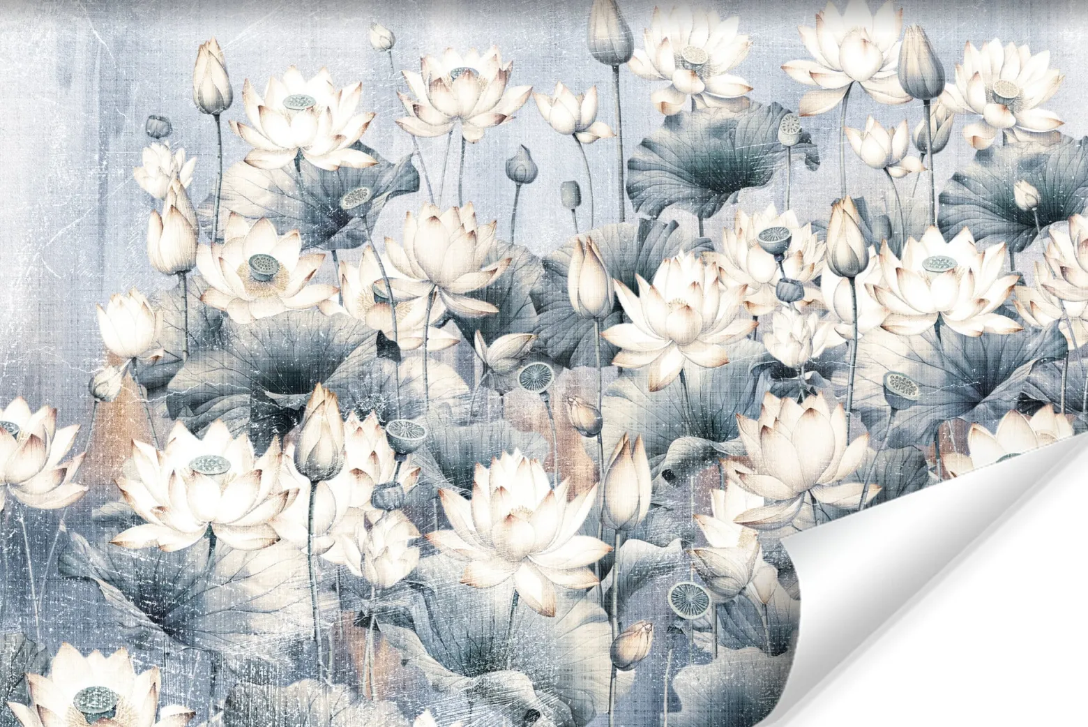 Fototapeta Kwiaty Lotosu W Stylu Vintage 90x60cm