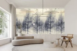 Fototapeta Las Spowity Mgłą O Wschodzie 90x60cm