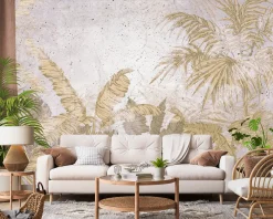 Fototapeta Liście Bananowce Palmy Styl Retro 90x60cm