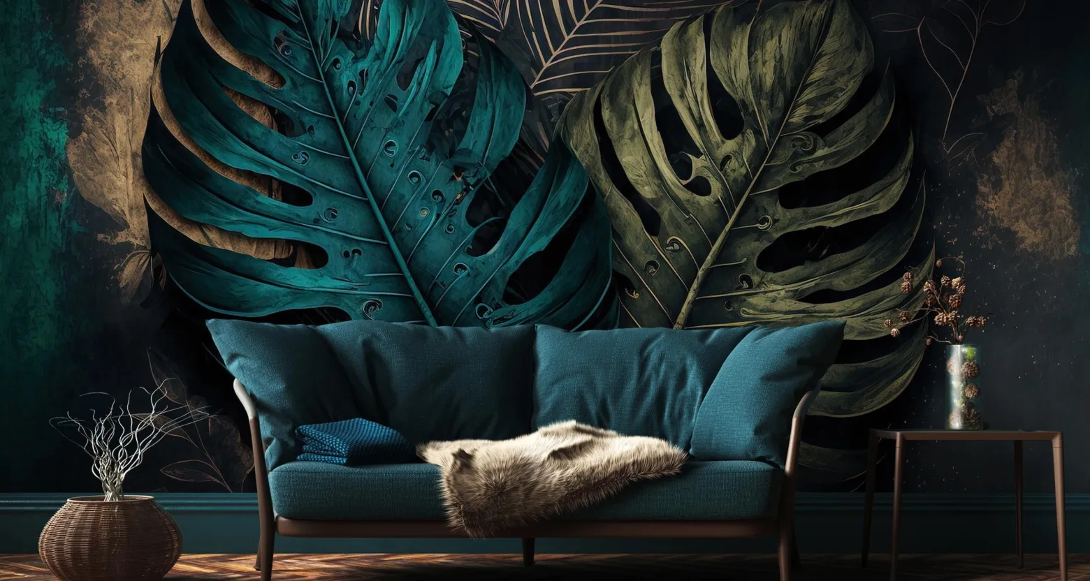 Fototapeta Liście MONSTERA Abstrakcja 3D 90x60cm