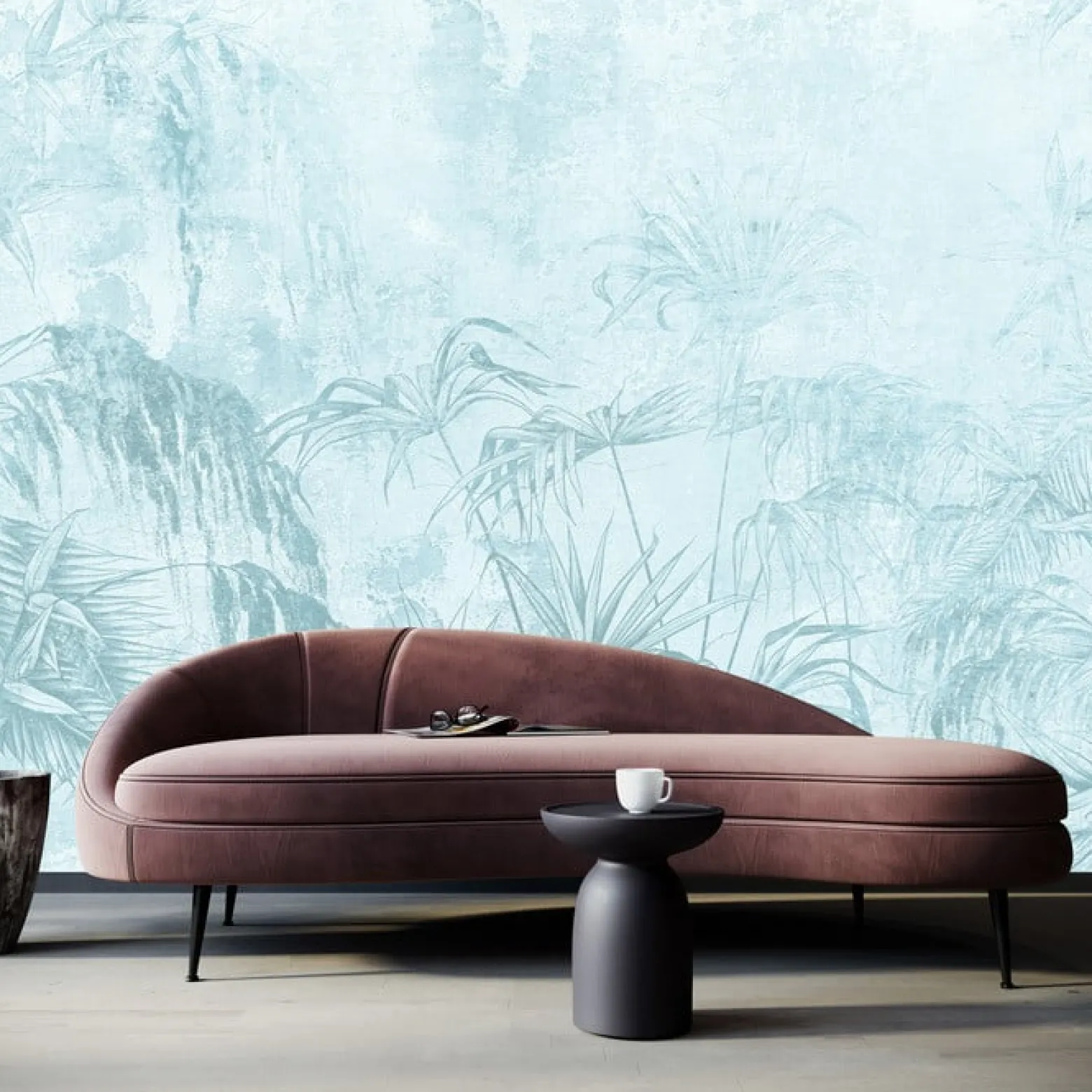 Fototapeta Liście na betonowym tle 90x60cm