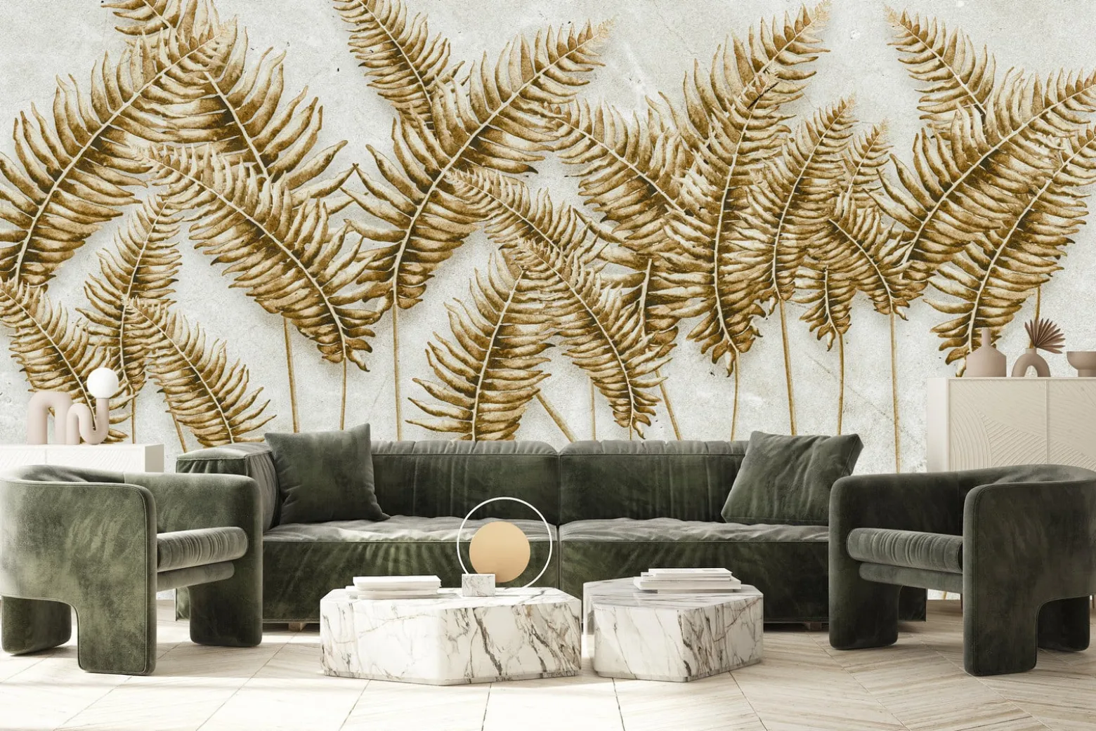 Fototapeta Liście Palmowe Na Betonie 90x60cm