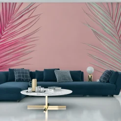 Fototapeta Liście Palmowe na RÓŻOWYM Tle 90x60cm