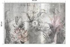 Fototapeta Liście W Stylu Retro Na Betonie 90x60cm