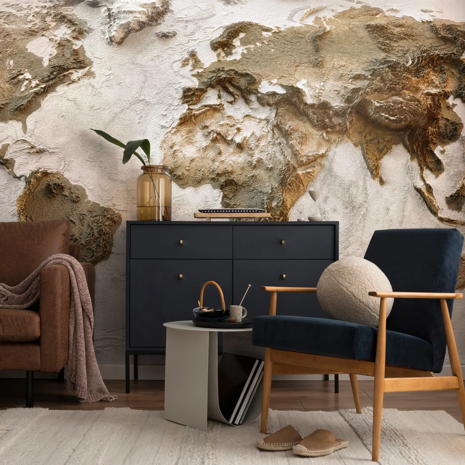 Fototapeta Mapa Świata Z Efektem 3D 90x60cm