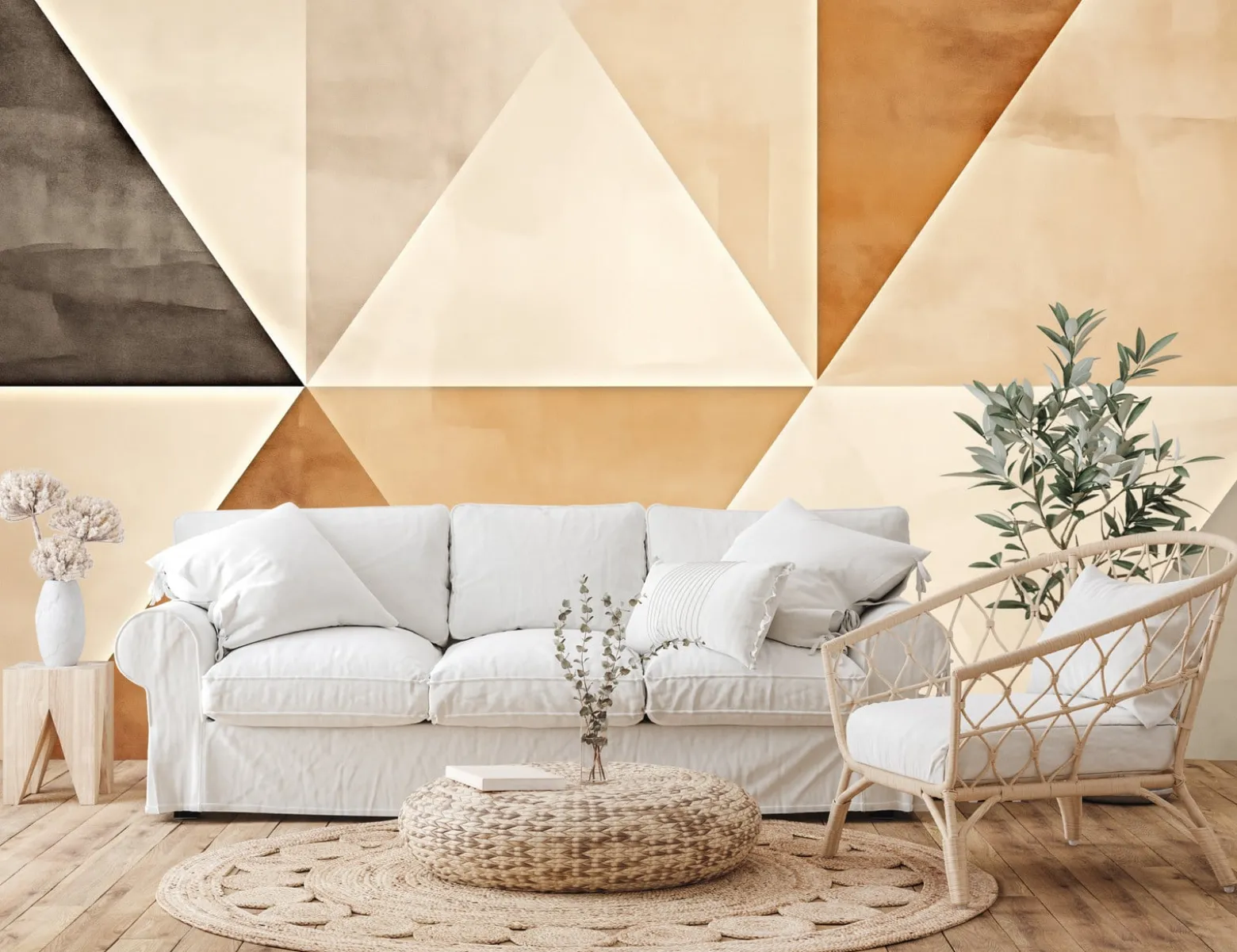 Fototapeta Minimalistyczne Trójkąty Styl Boho 460x300cm
