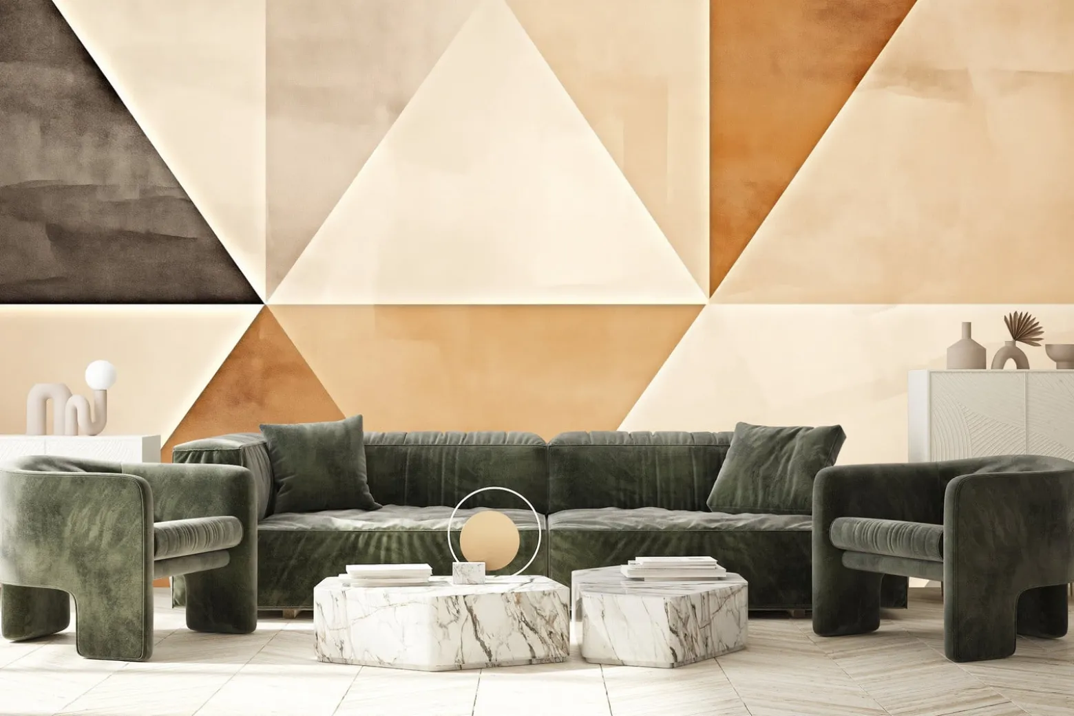 Fototapeta Minimalistyczne Trójkąty Styl Boho 460x300cm