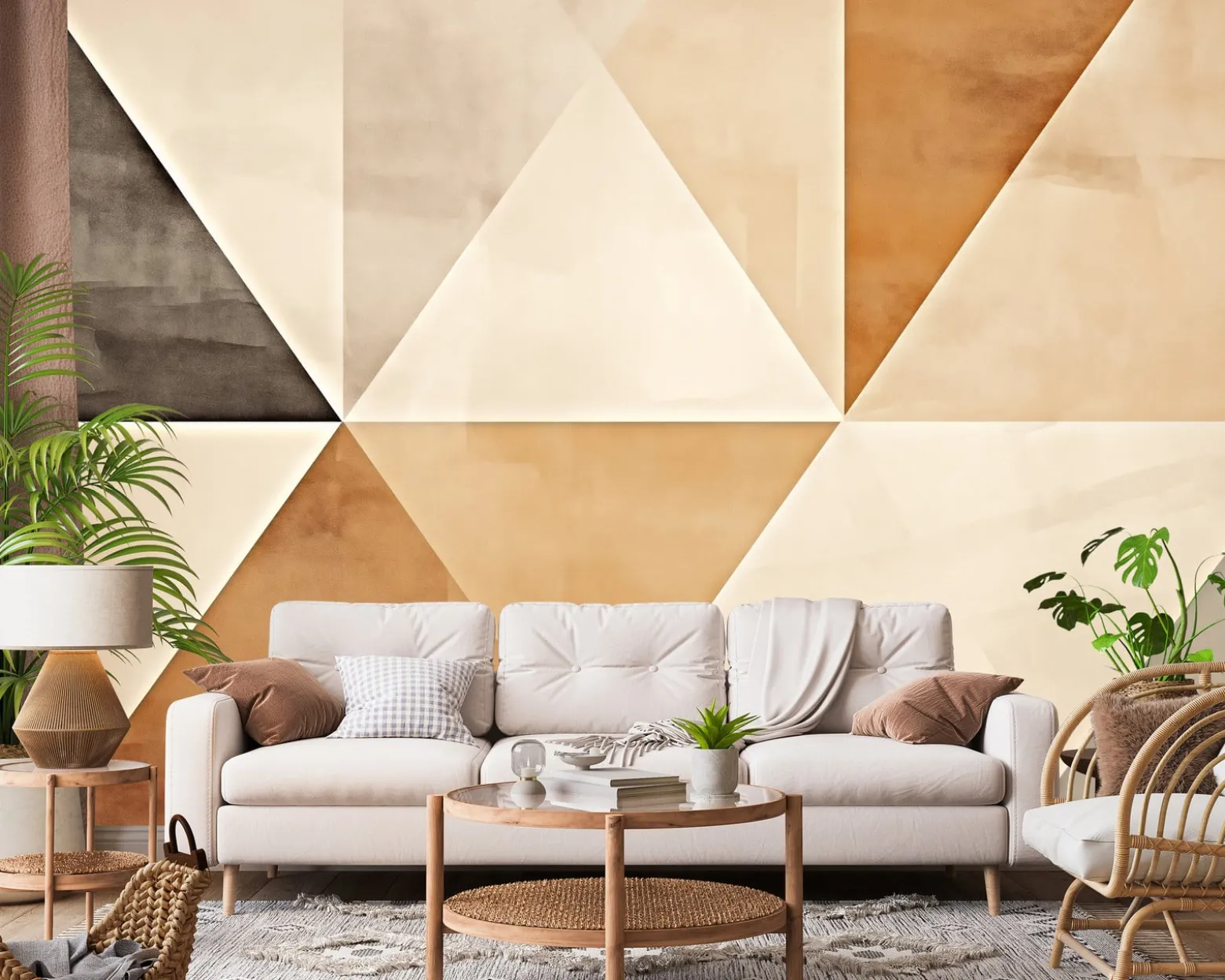 Fototapeta Minimalistyczne Trójkąty Styl Boho 135x90cm