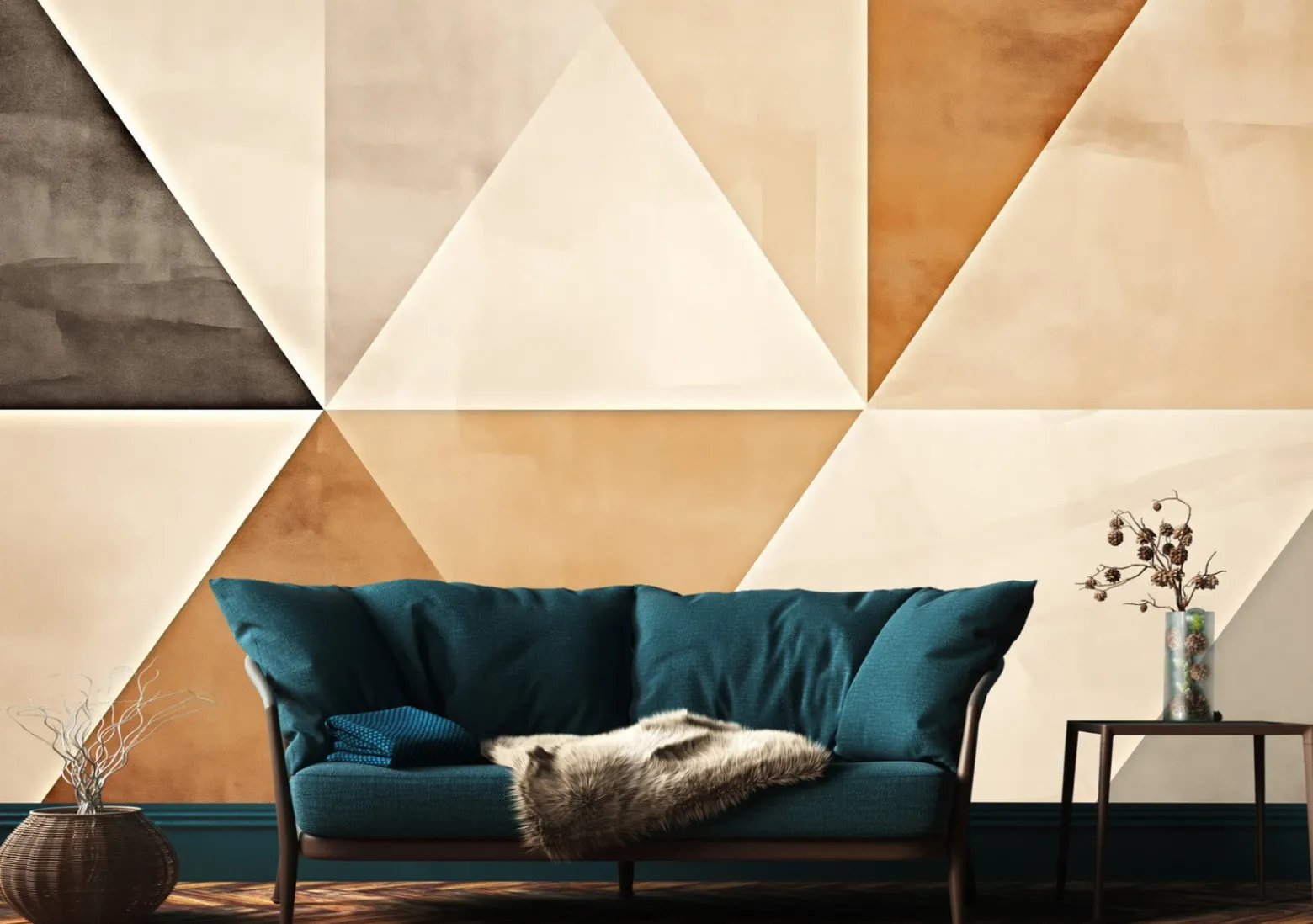 Fototapeta Minimalistyczne Trójkąty Styl Boho 135x90cm