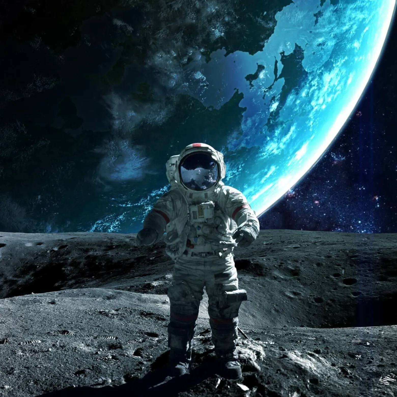 Fototapeta Młodzieżowa Astronauta na Księżycu 90x60cm