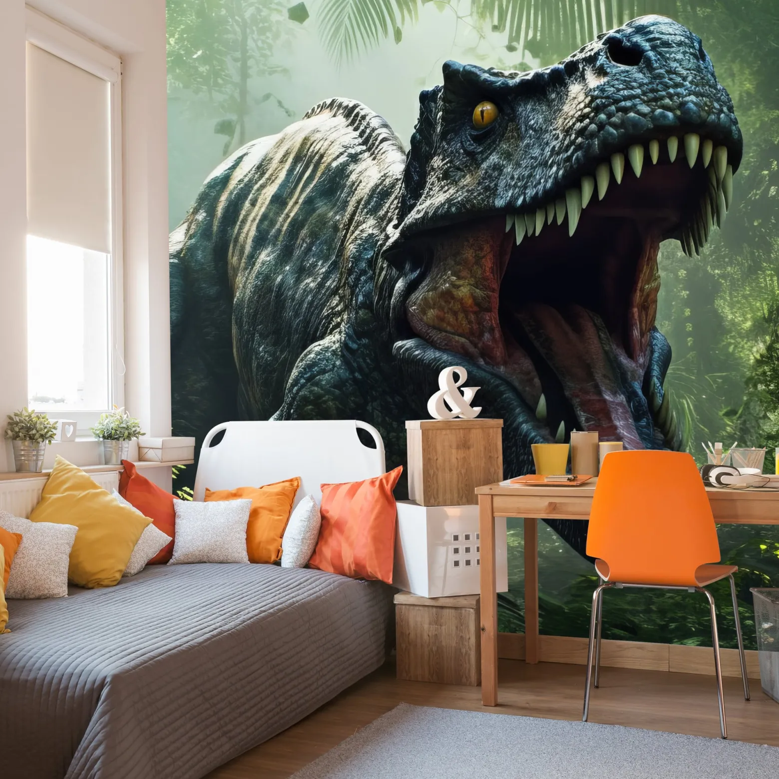 Fototapeta Młodzieżowa Niebezpieczny Dinozaur 3D 90x60cm